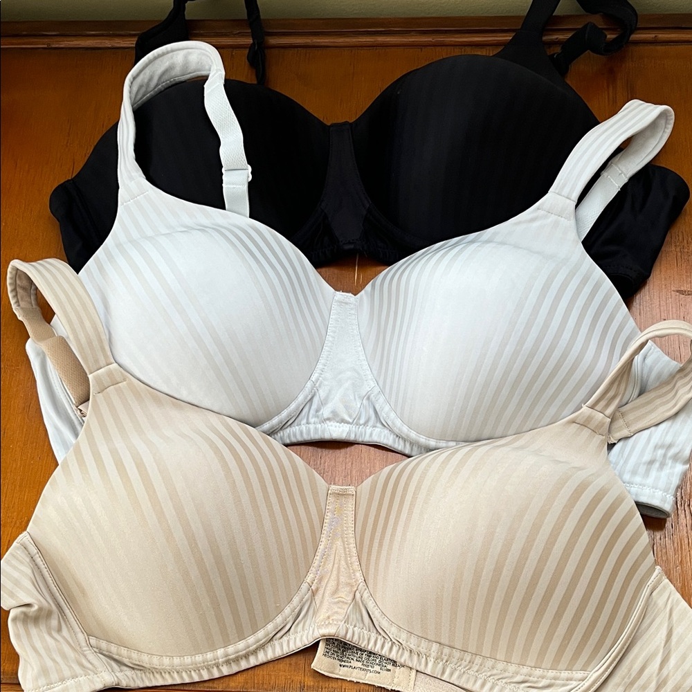 Playtex Black, White, and Tan Bras